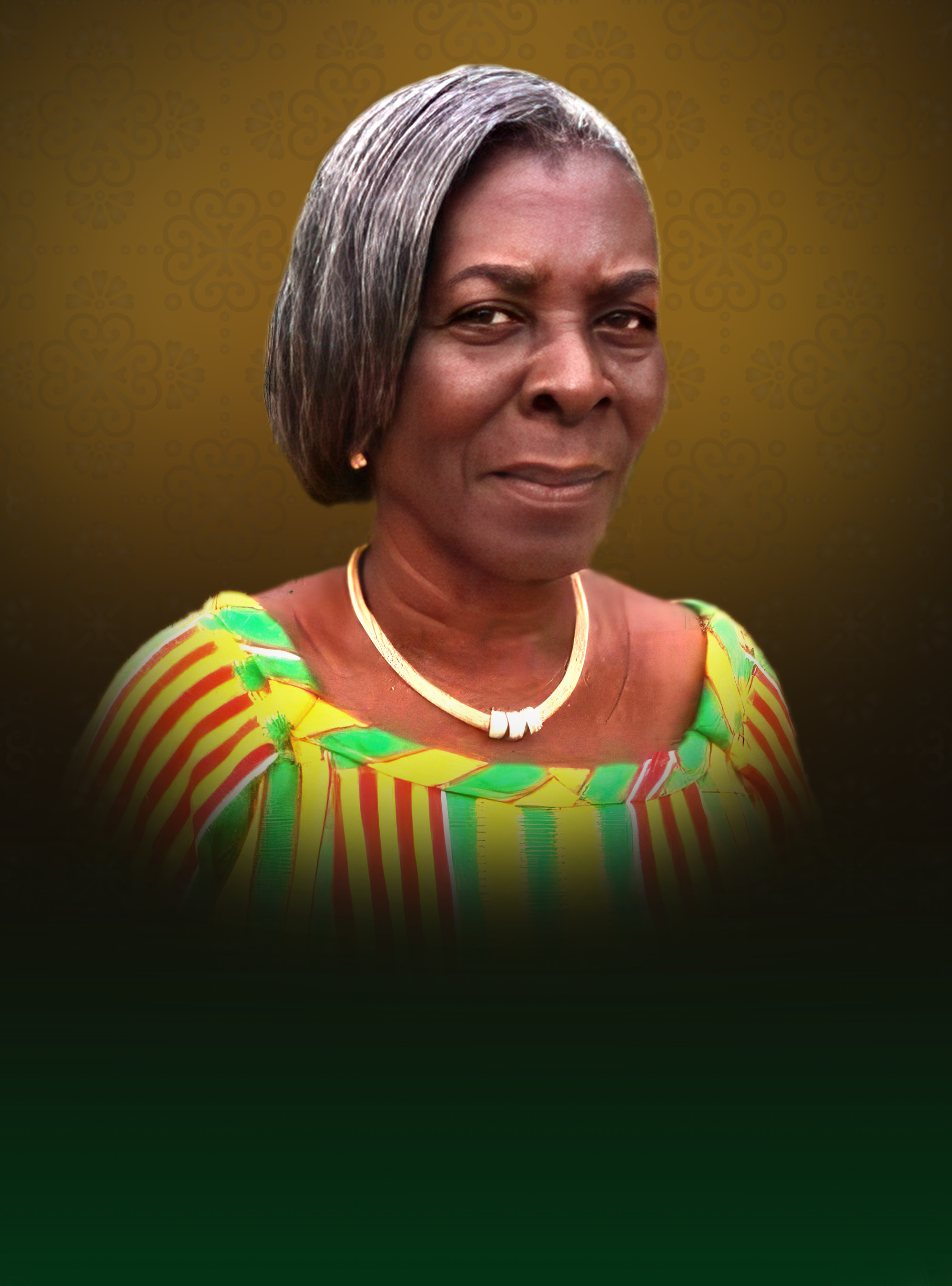 Portrait of Mrs. Joana Nana Akosua Dankwaa Kyei, founder of the Akosua Dankwaa Foundation